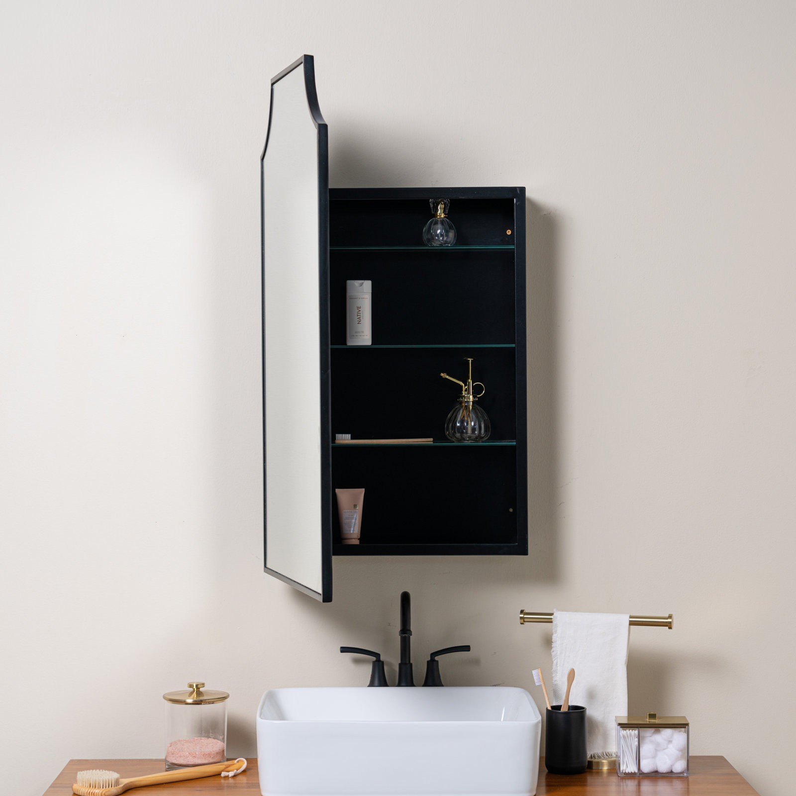 Simone Surface Medicine Cabinet, Black