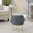 Ottoman In Gold Metal And Green Fabric With Storage-364249820