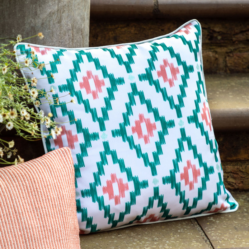 Geometric Square Cushion, Orange