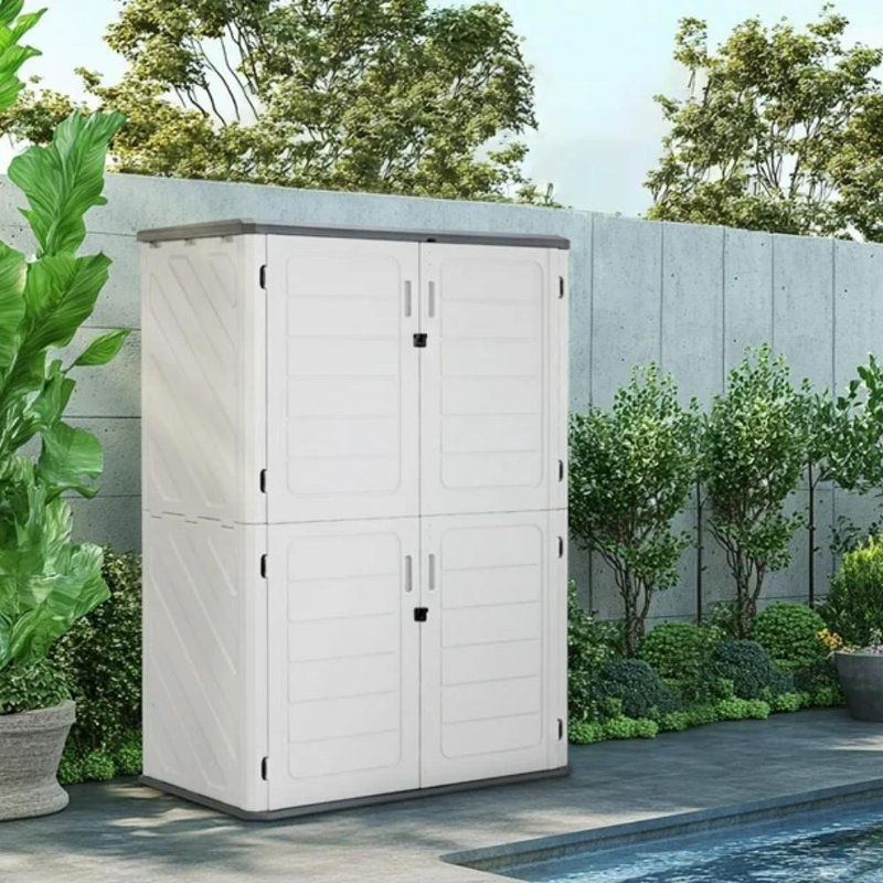 Outdoor White Storage Shed