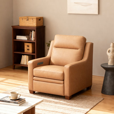 Harpster Genuine Leather Power Triple-Motor Recliner