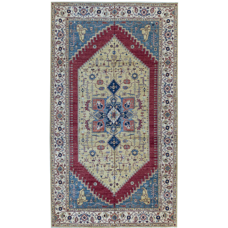 One-of-a-Kind Hand-Knotted High-Quality Red/Blue/Ivory Area Rug