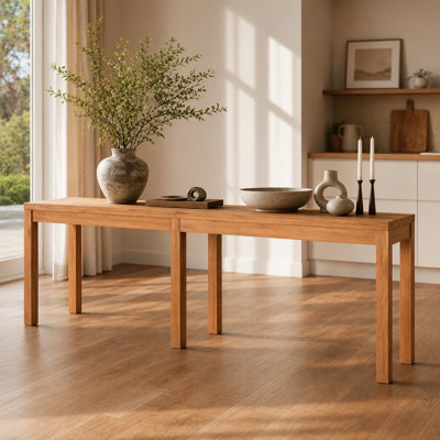 Console en bois massif de 241 cm (95 po) pour entrée et salon, table basse extra longue de style champêtre avec une hauteur de 105 cm (41,34 po).