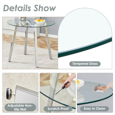 5-Piece Round Glass Top Dining Set