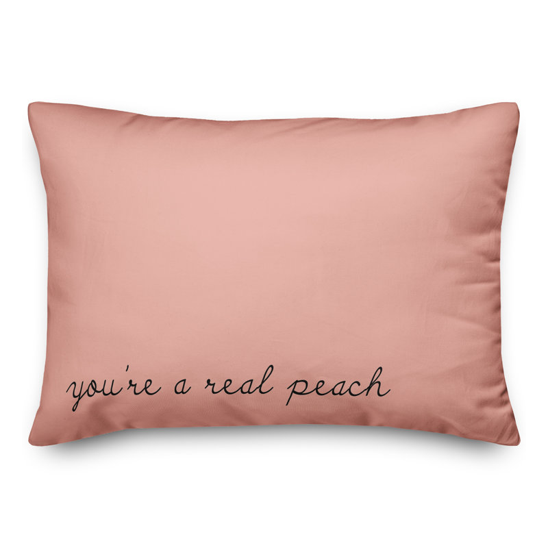 Youre A Peach Script Black Plain Pillow Throw Pillow