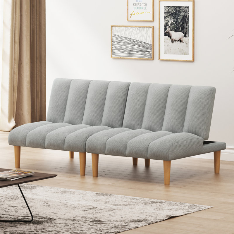 Canapé-lit futon convertible Canapé-lit moderne en velours côtelé, Gris