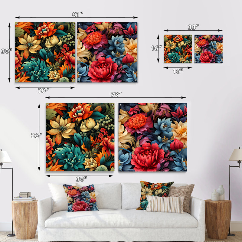 Matthias - Ensemble de 2 art mural en verre acrylique, H 36 po x l 73 po