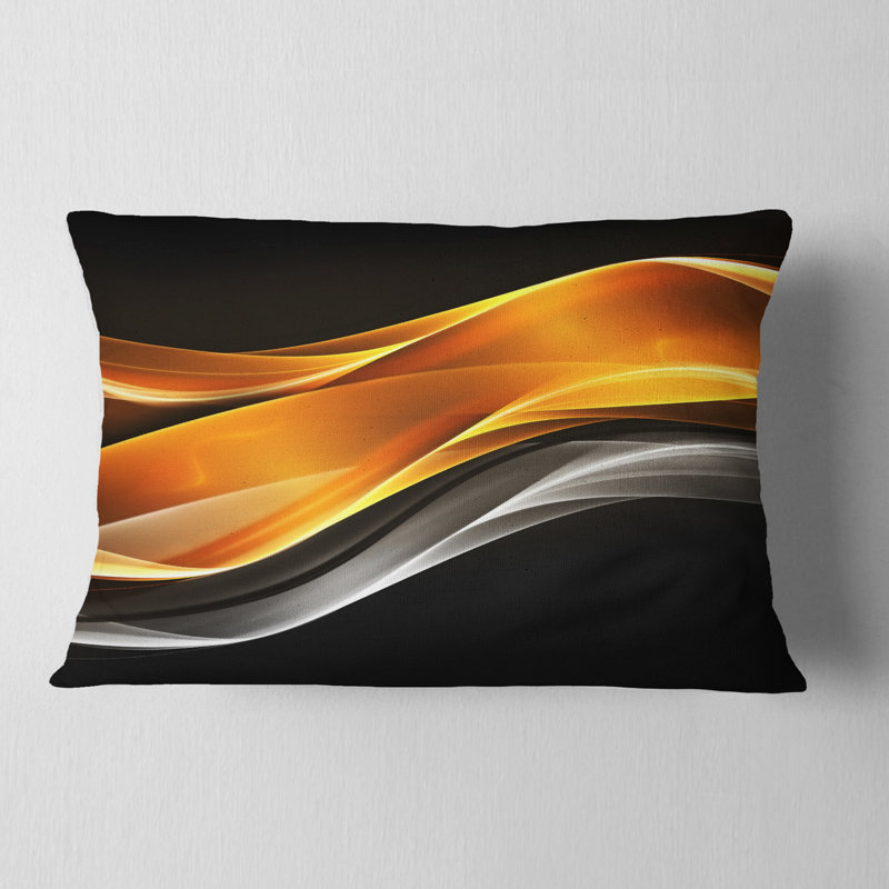 Or rose vers l'intérieur - vagues - coussin imprimé abstrait