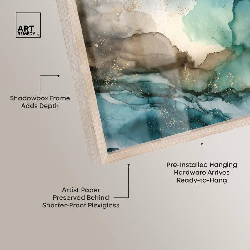 «Veiled Inlet Shadowbox», art mural abstrait par Art Remedy, H 11 po x l 16 po, Crème, crème
