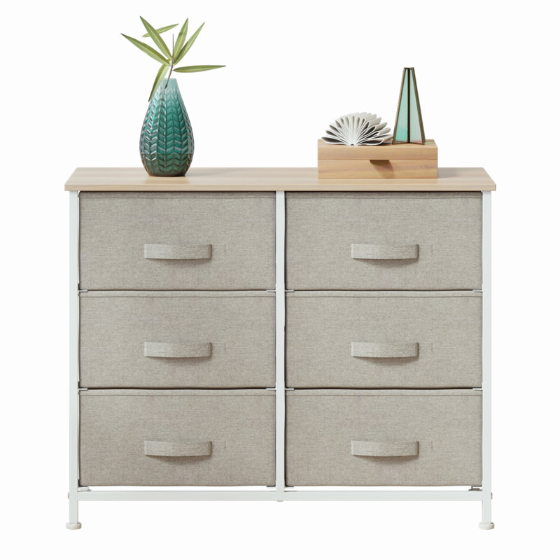 Flickinger Iron 6 - Drawer Chest of Drawers, Biege