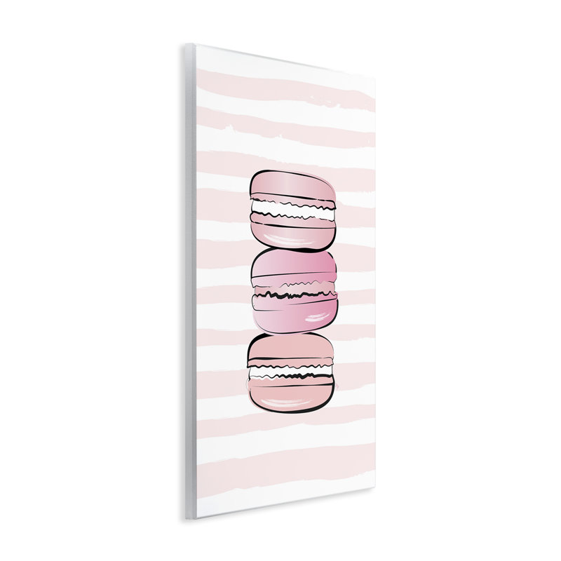 Art mural bleu rosé sur fond de macarons par Martina Pavlova, H 19 po x l 13 po