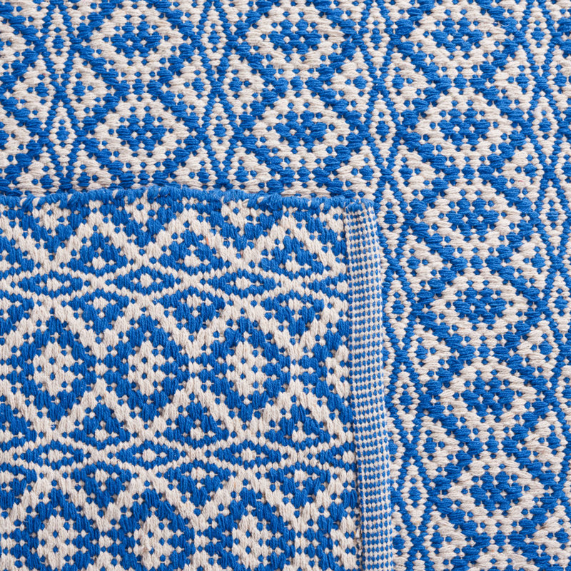 Barkeley Hand Woven Cotton Geometric Rug, Rectangle 5' x 7'