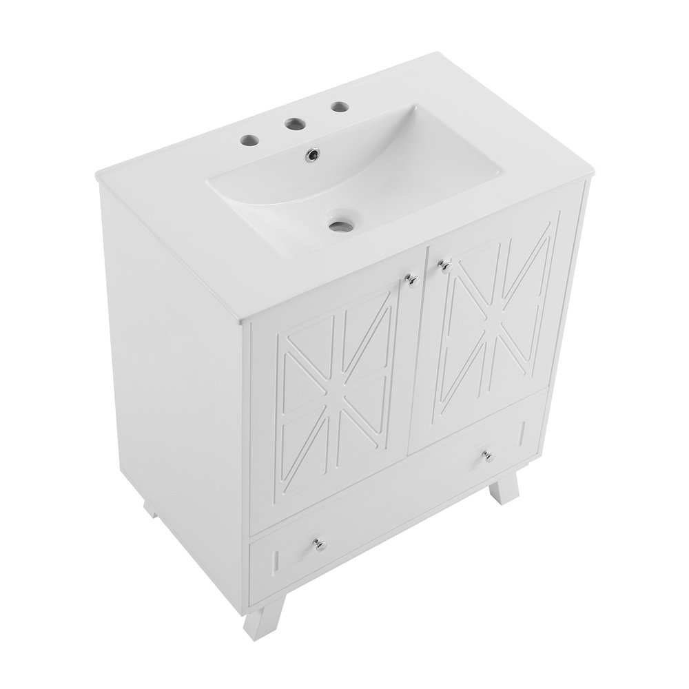 George Oliver Rayleigh 30'' Single Bathroom Vanity with Solid ...