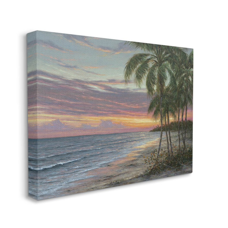 «Summer Beach Palm Trees» par Martin Figlinski, H 36 po x l 48 po x P 1,5 po