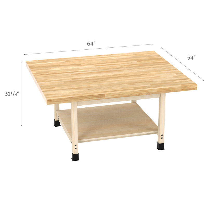 64 " W Solid Wood Top Workbench