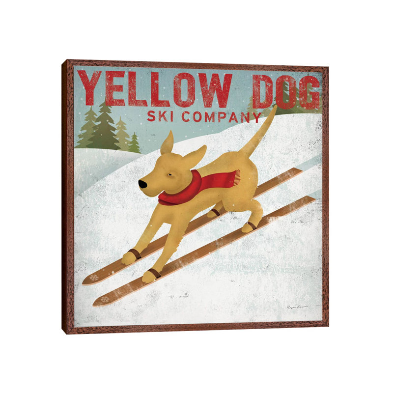 Yellow Dog Ski Co. 1 Piece Wall Art on Canvas, 66.04 cm H x 66.04 cm W, Classic Wood Floater Framed