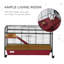 Cage pour petits animaux, cage à lapins ou maison de jeu pour furet avec mangeoire, roulettes, plateforme, rampe-1085298721-1085298727