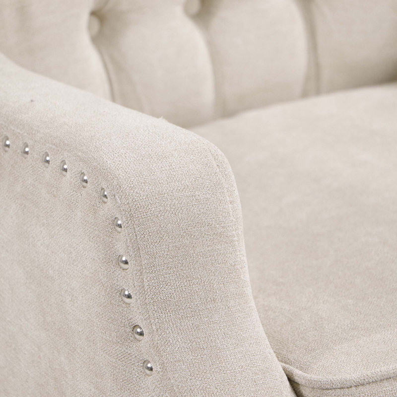 Chaise d'appoint, chaise de salon, Beige