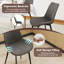  Ensemble de 4 chaises de salle à manger avec pieds et sièges rembourrés en métal pour salle à manger gris-957609883