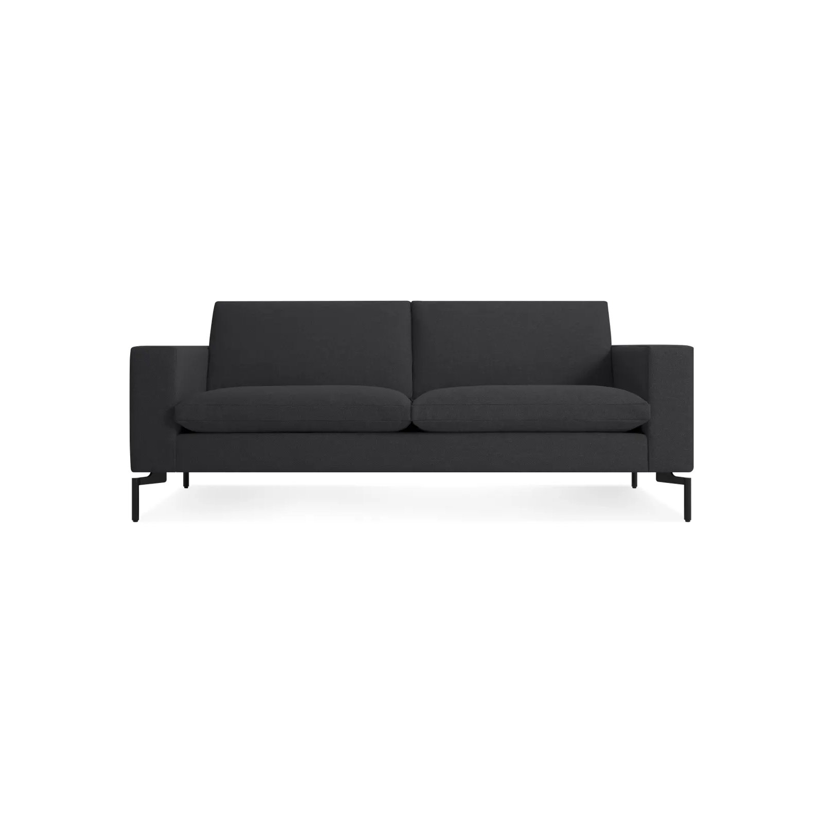 New Standard Upholstered Sofa, Black, Maharam Meld in Panda Polyester Blend, 32" H x 78" W x 35" D