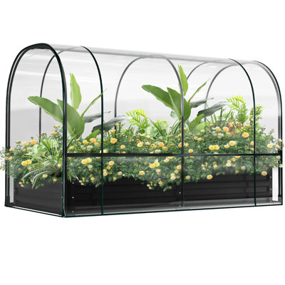 Portable Greenhouse Or Net Cover With Raised Garden Bed, Protecting Plant From Cold Or Insects