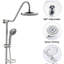 Douche en nickel brossé avec pomme de pluie en acier inoxydable de 8 po et système de boyau à main 5 po