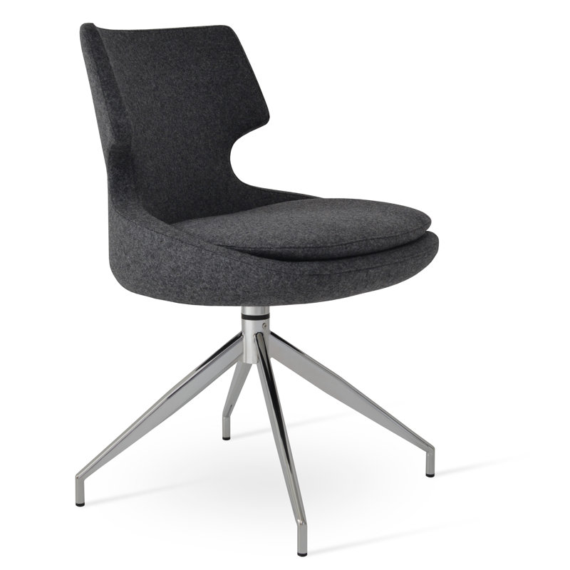 Patara Spider Swivel Dining Chair, Gray 