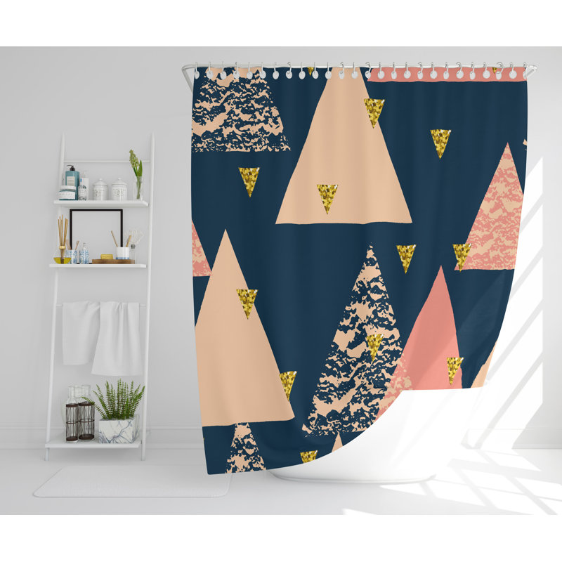 Kordell 2 Piece Polyester Shower Curtain Set, 168cm H x 168cm W