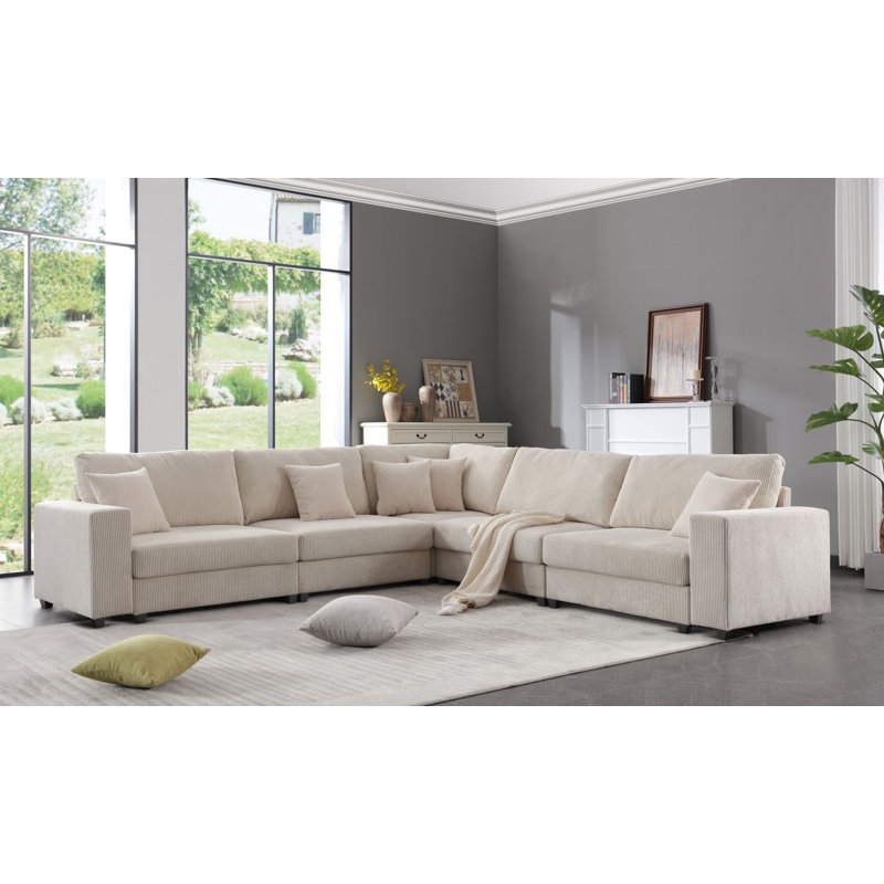 Canapé modulaire en L 108,5 po Newell, Beige