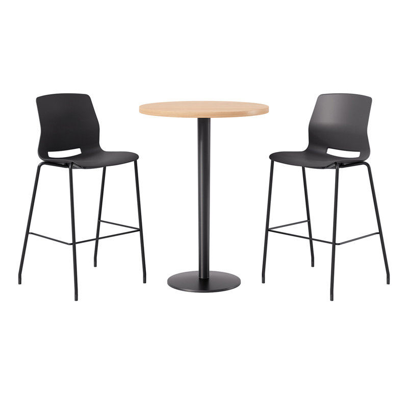 2 - Person Bar Height Dining Set, Maple, Black
