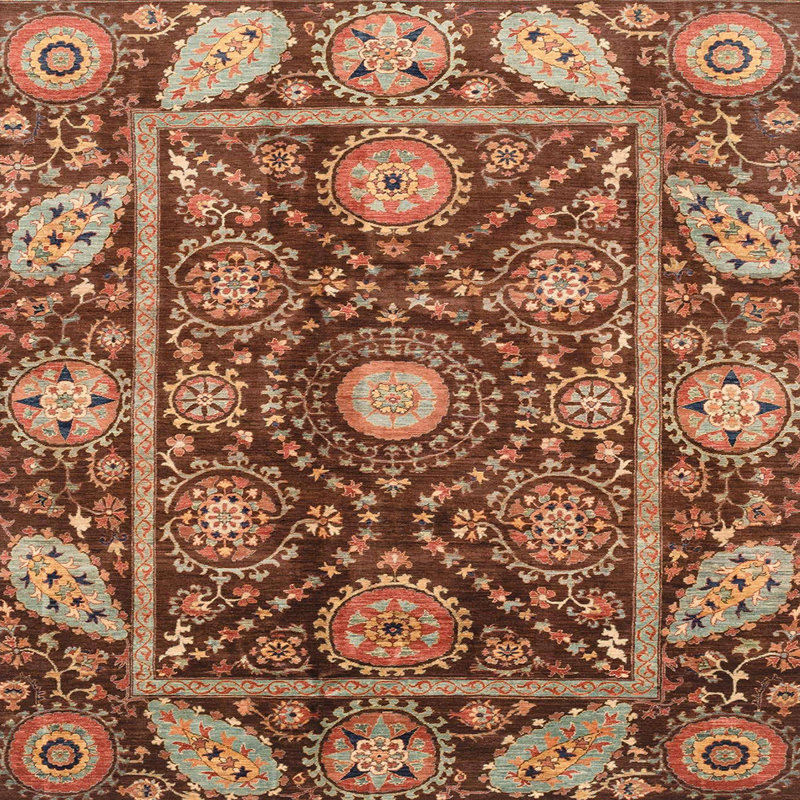 Tapis abstrait moderne 3902, Carré 8 pi