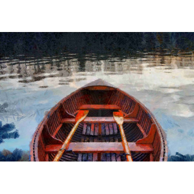 Canot sur l'eau - peinture sur toile tendue