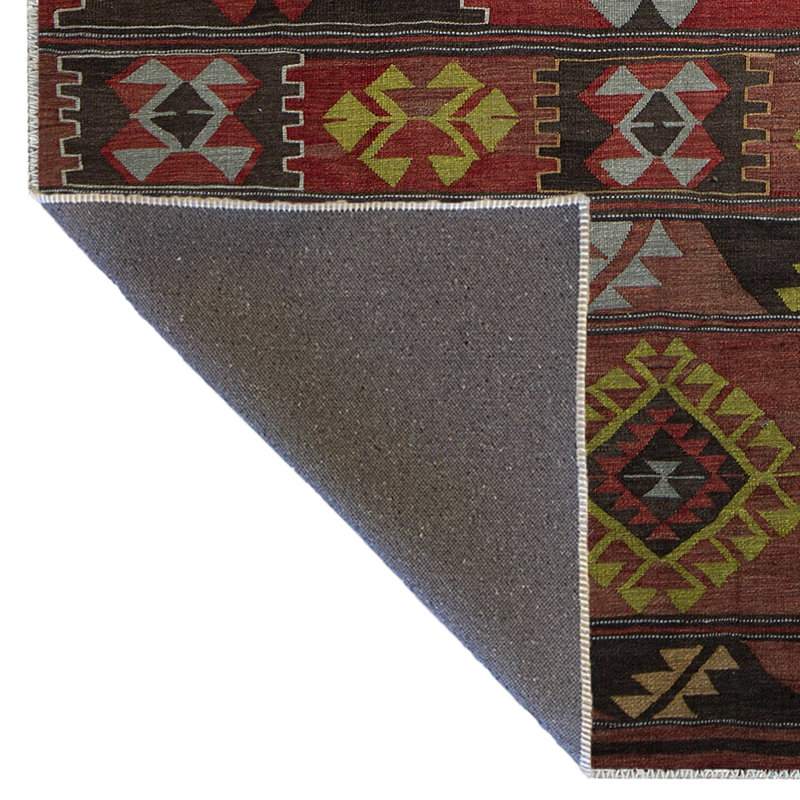Tapis décoratif moderne multicolore à motifs géométriques foncés, Rectangle 3 pi 9,81 po x 6 pi 6,74 po