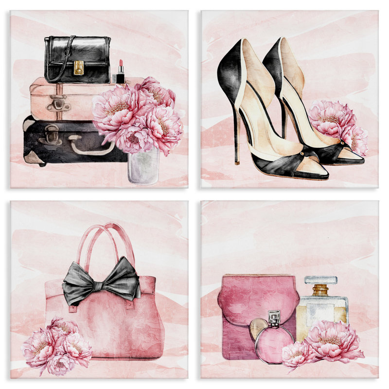 Ensemble de toiles 4 pièces Glam Time Fashion, par Kim Allen