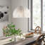 Moon 1-Light Rattan Pendant - White