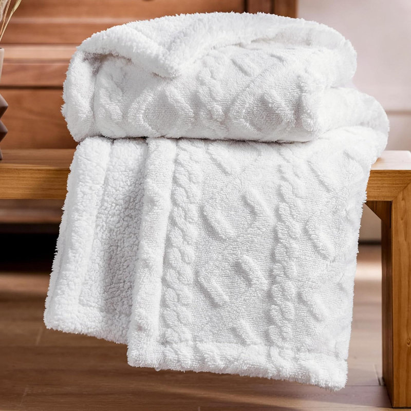 Jeté pour canapé Sherpa, Blanc