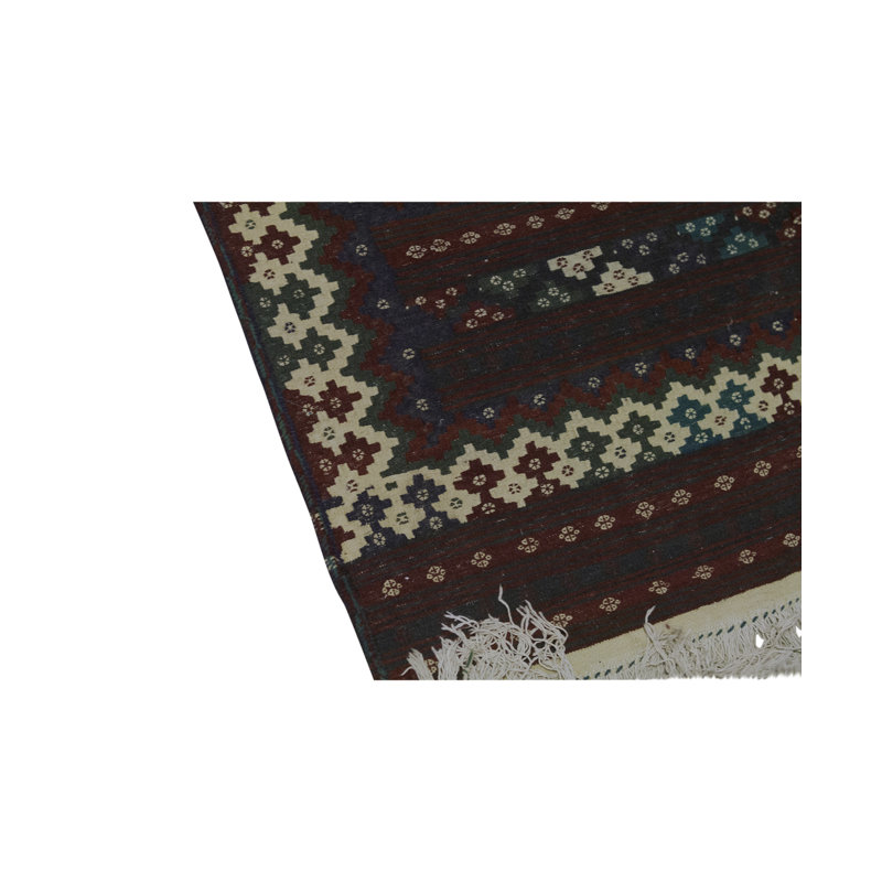Hand-Knotted High-Quality Dark Brown and Ivory Area Rug
