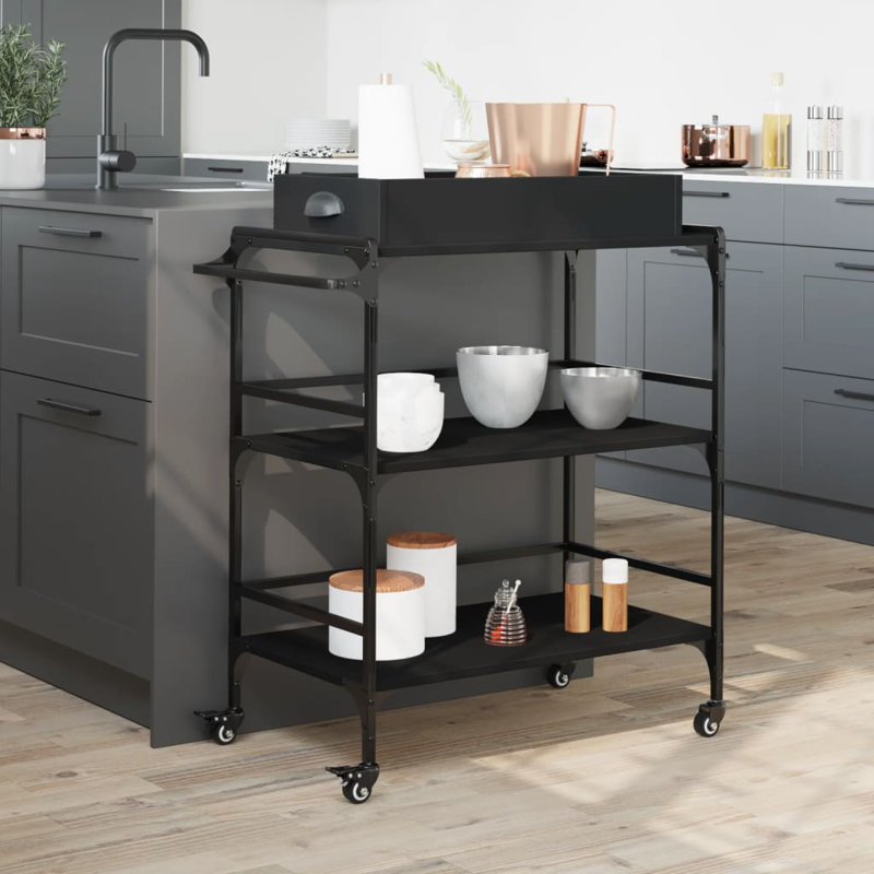 Osterman Metal Bar Cart, Black