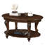Table basse ovale de 42 po pour le salon, table basse à 2 niveaux avec tablette de rangement ouverte, assemblage facile-122510821