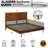 Queen Solid Wood Platform Bed Frame with Headboard - Handcrafted Scandinavian Walnut, 800 lbs Capacity-644245497-644245499