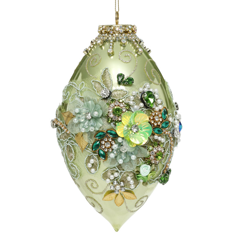 Ornement en forme de fleuron Kings, vert, 7 pouces