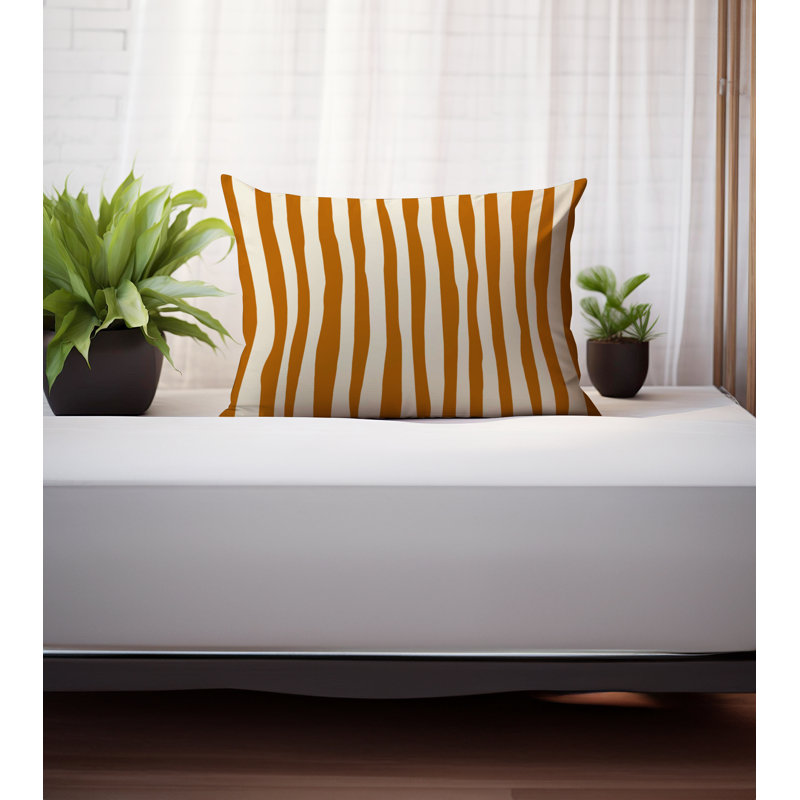 Coussin décoratif réversible Malone, H 25 po x l 18 po, Orange, blanc cassé
