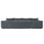 Canapé modulaire 126 po avec méridienne en forme de U, poches latérales et porte-gobelet de 126 po, conception modulaire moderne, assise profonde, canapé rembourré pour le salon / la chambre à coucher, aucun assemblage requis (velours côtelé) Gris-2001177897