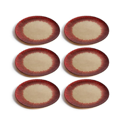 Assiettes à dîner célestes en verre, ensemble de 6