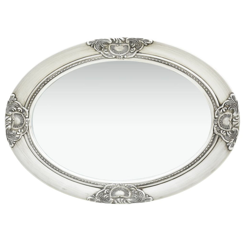 Cann Wood Oval Wall Mirror, 70cm H x 50cm W, Silver