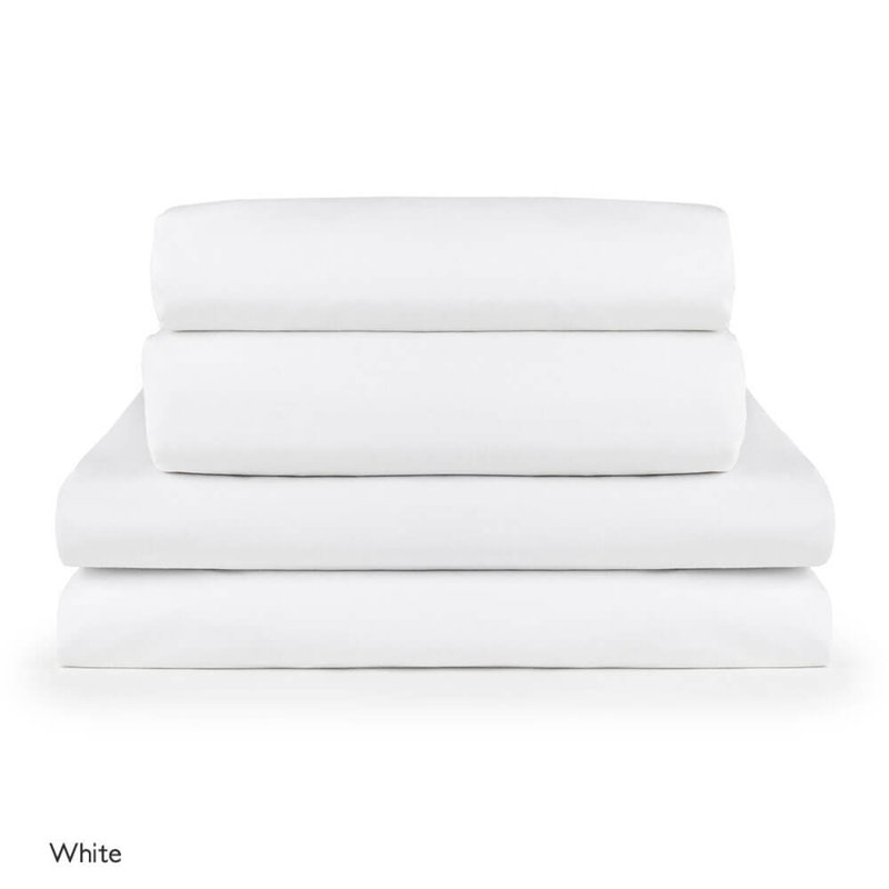 Rhowen Cotton Blend Standard Flat Sheet, White