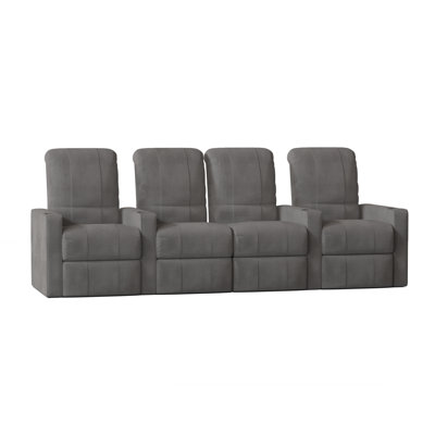 Upholstered Home Theater Seat with Cup Holder