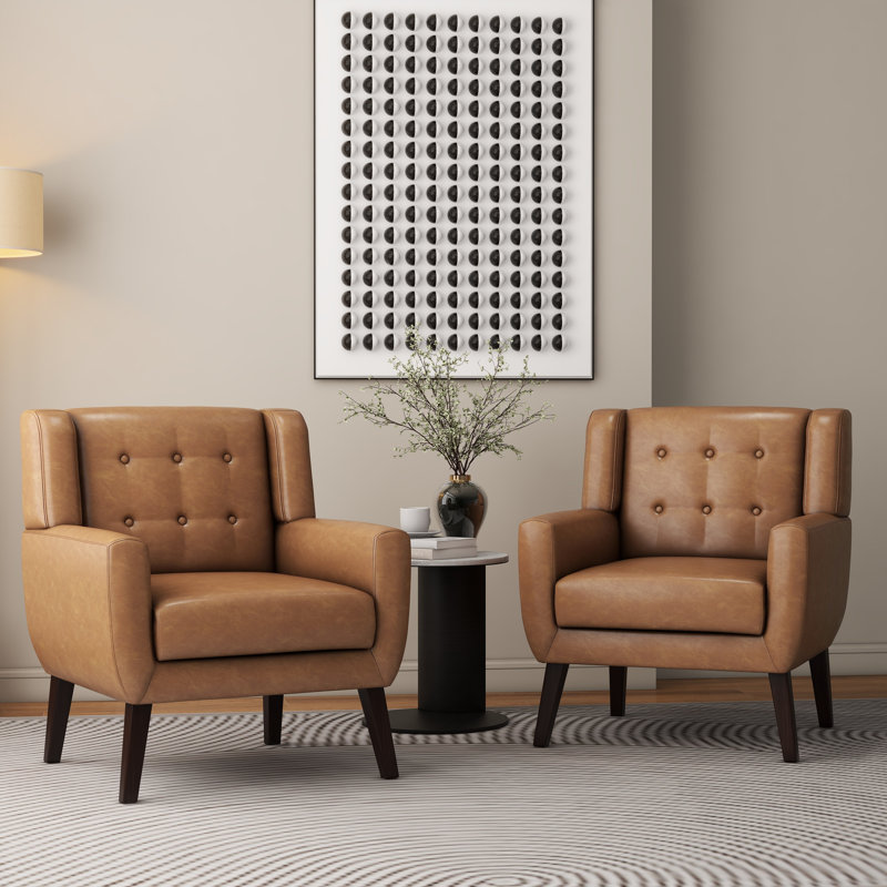 Fauteuil d'appoint Jaqueze, Similicuir brun