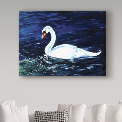 Dartis 'Clearwater Swan' Print  on Wrapped Canvas