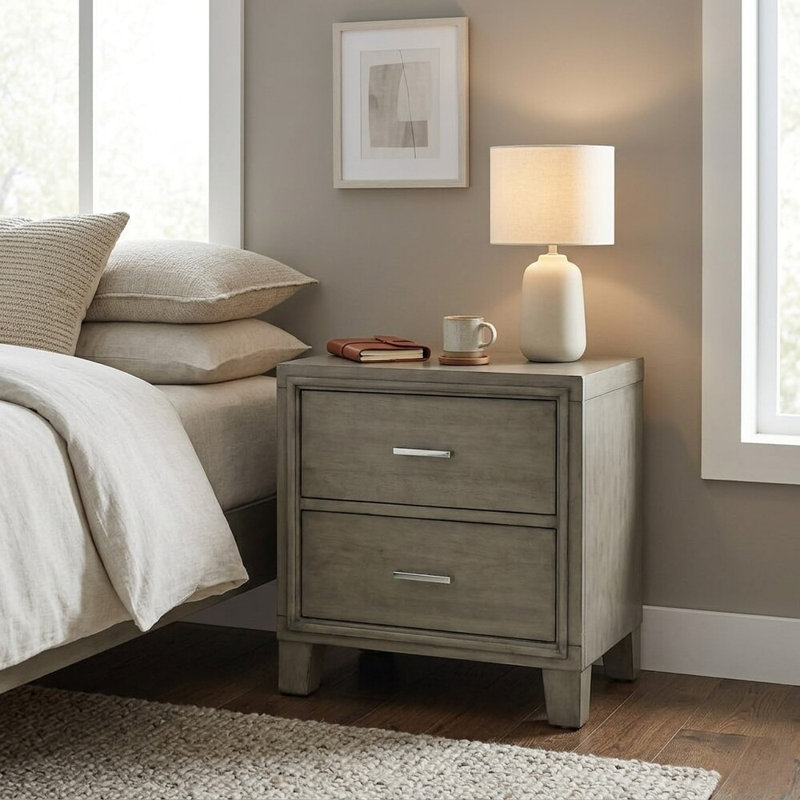 2 tiroirs gris Paynewood Table de chevet